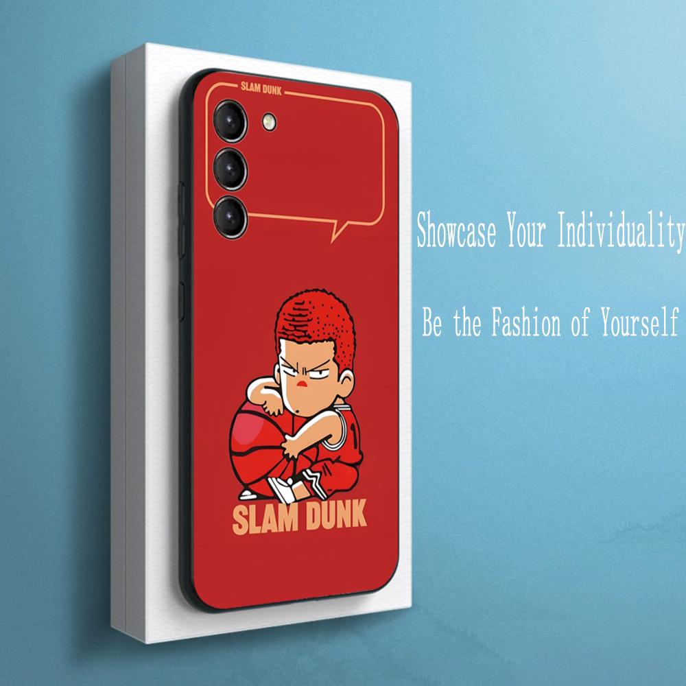 Slam Dunk Classic Basketball Comics Phone Case For Samsung Galaxy S25 S24 S23 S22 S21 S20 Plus Ultra Note20 Soft Black