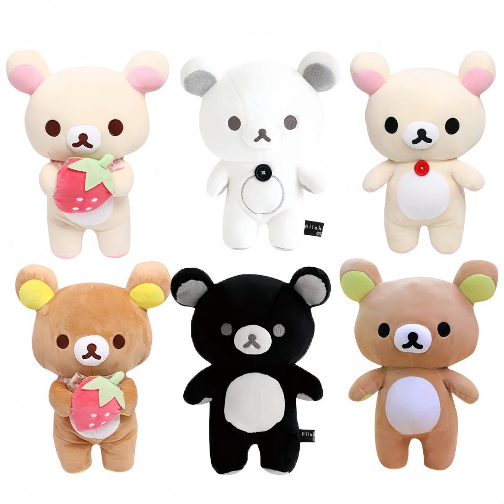 Kawaii Classico Rilakkuma Korilakkuma Peluche Orsacchiotto Rilakkuma Bianco e Nero e Fragola Bambola Imbottita Peluche Regalo