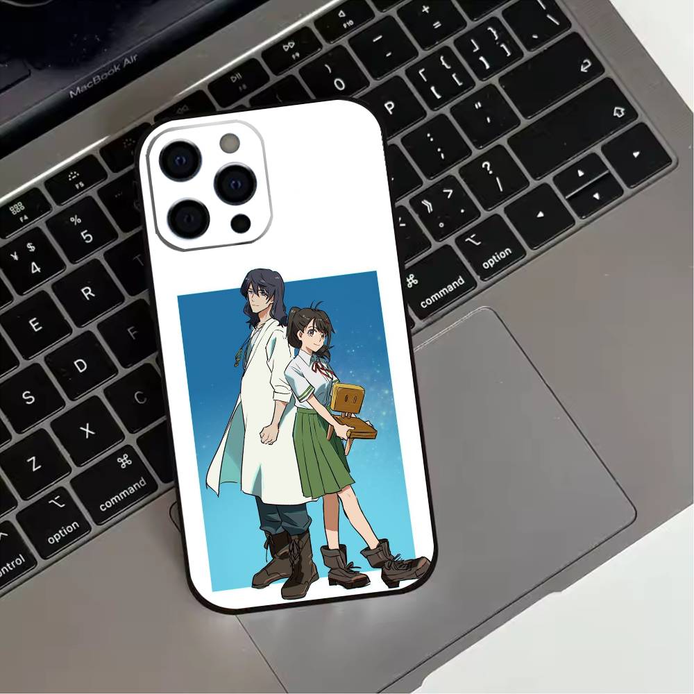 

A-Аниме S-Судзумэ Чехол для телефона для iPhone 17,16,15,14,13,12,11 Plus,Pro Max,XS,Мягкий силиконовый черный чехол iPhone17PRO