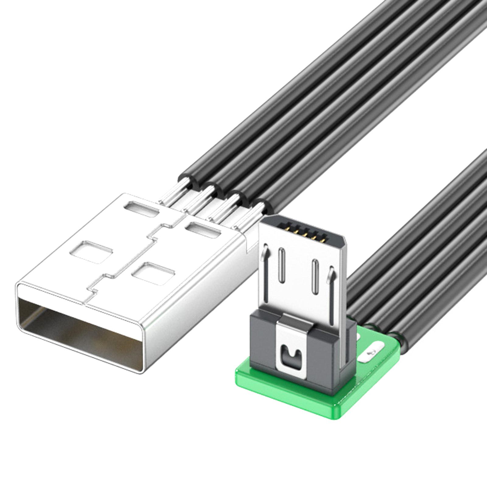 

Прочный кабель Micro USB - USB с несколькими углами наклона, плоский, тонкий, ленточный кабель для передачи данных, поддерживает зарядку и передачу данных 5-Down