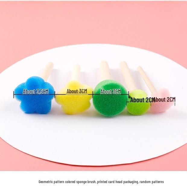 5 Colorful Mushroom Sponge Stamps: Children's Irregular Art & DIY Paintbrush Set