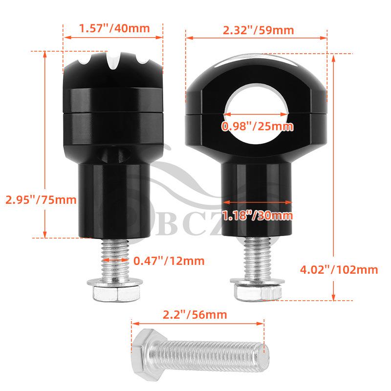 Retro Cruiser Motorcycle Handlebar Riser and Stabilizer