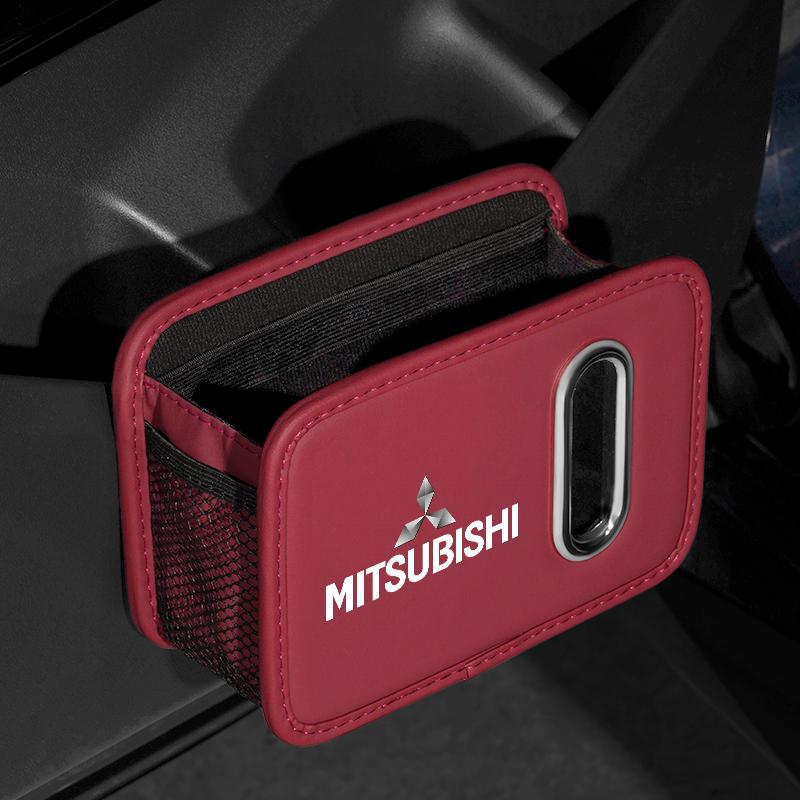 Soporte para Caja de Pañuelos de Coche Cuero Lateral de Puerta de Coche Reposabrazos Estuche para Servilletas Bolsa para Asiento Trasero Para Mitsubishi Eclipse Lancer Outlander Pajero I200