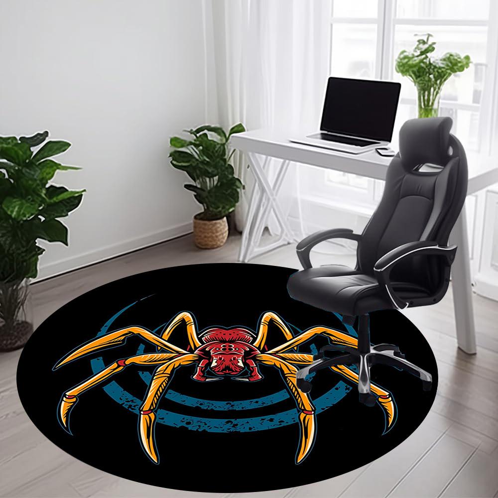 1PC Spider Bee Office Round Area Rug, Mat Suitable For Office, Under Office Chairs Bedroom Living Room Home Decor, Room Deco