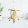 Colourful Bird Hanging Swing Wooden Bird Toy Hammock Parrot Cage Hut  Small Pet Entertainment