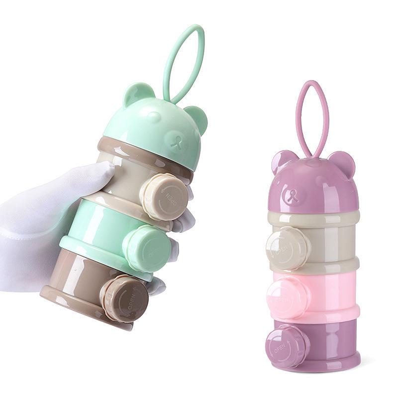 Portable Large-Capacity Baby Milk Powder Box - Airtight, Multilayered, Compartmentalized Storage