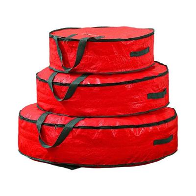 Holiday Decoration Storage Bag With Clear Card Slot Strong PE Component Portable Wreath Planner Case