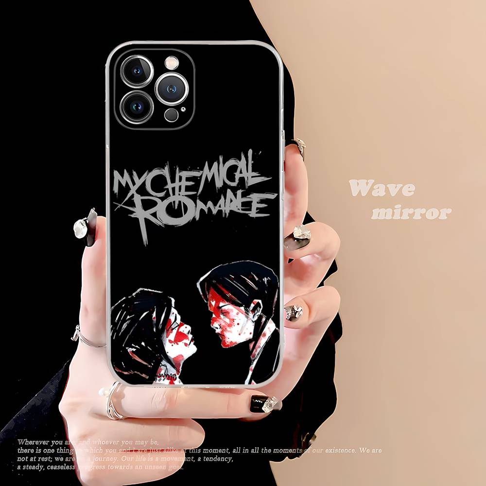 My C-Chemical R-Romance Band Transparent Phone Case For iPhone 16 15 14 13 12 11 Pro Max Plus Soft Cover