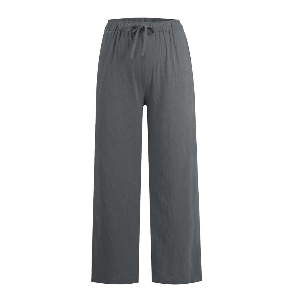 Women's Casual Straight Leg Pants Color Casual Long Pants With Pockets