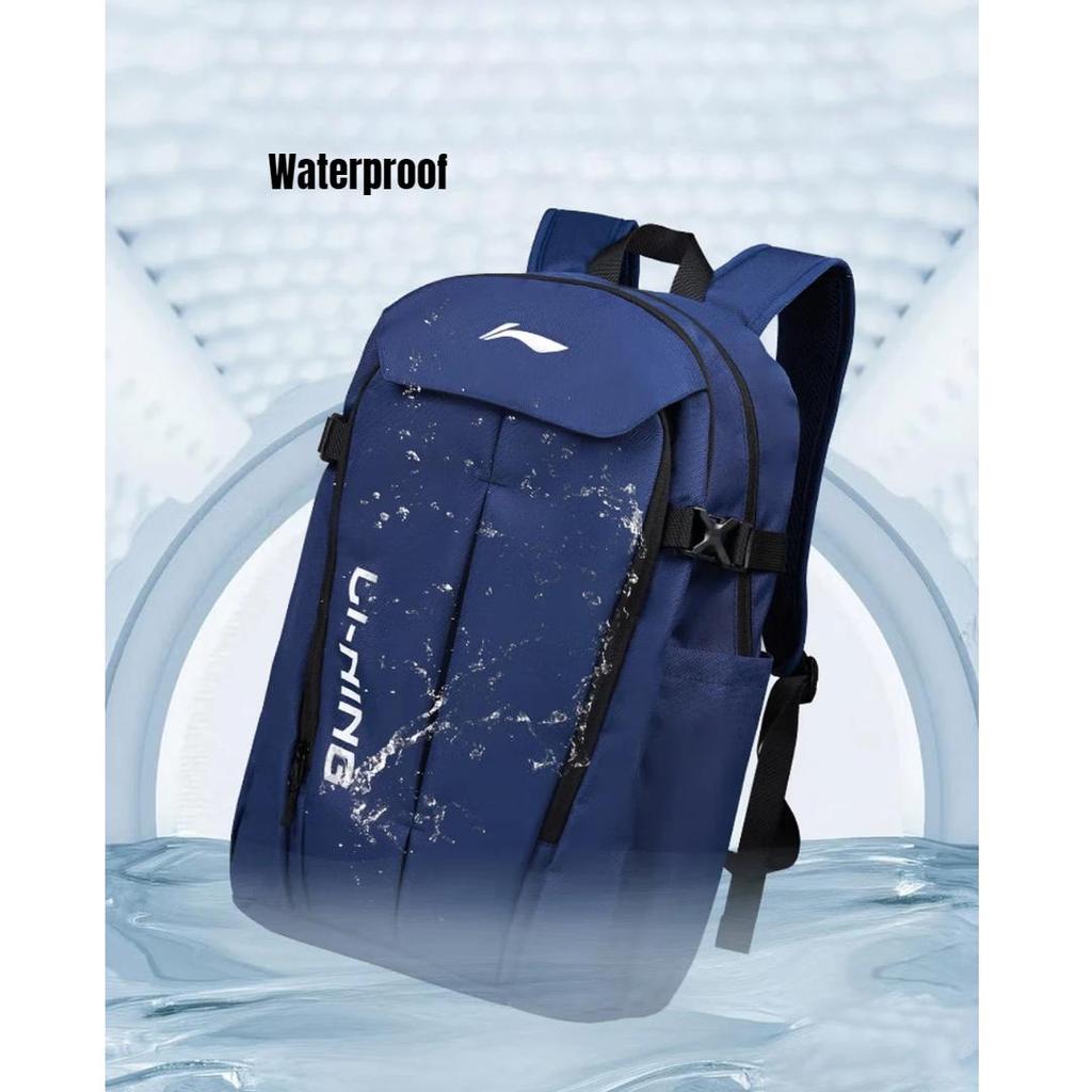 Li-Ning Travel Backpack, Large Capacity, Casual Bag, Sport Bag, Hiking Backpack, Blue, 24L