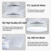 IRALAN Modern Ceiling Fans with Light and Silent Led Ceiling Fan Lighting Living Room Lights Kitchen Bedroom Office Home Fan