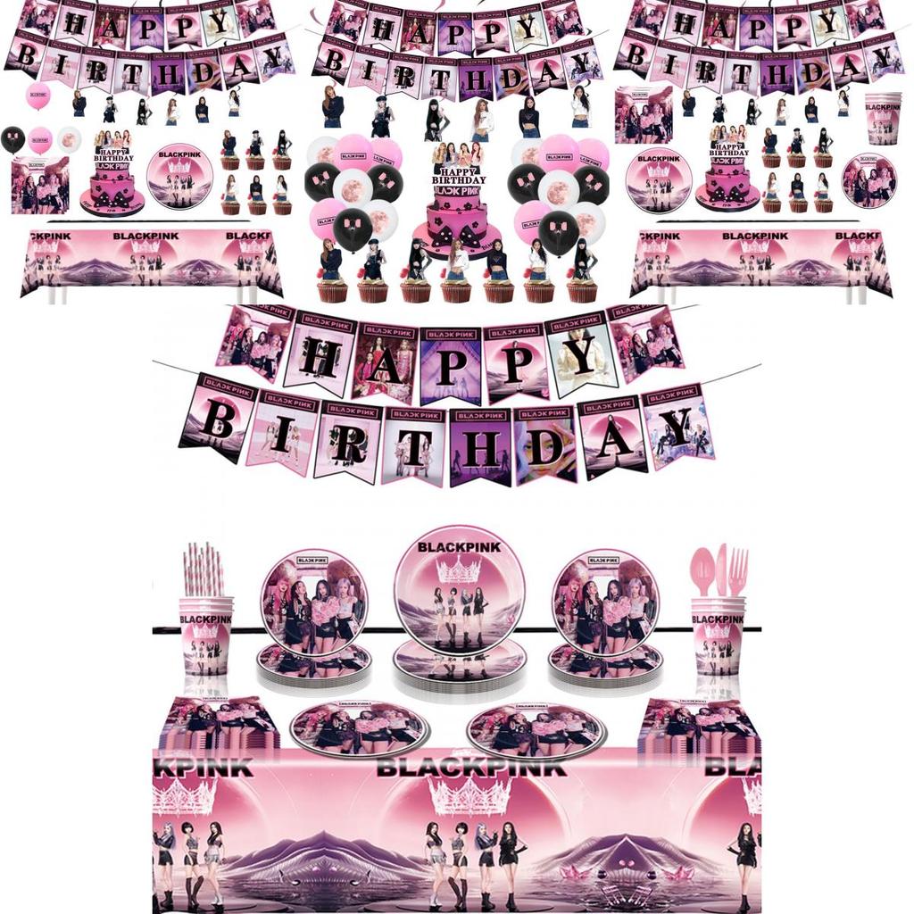 Dekoracje na przyjęcie urodzinowe z motywem Blackpink Urocze i stylowe artykuły imprezowe