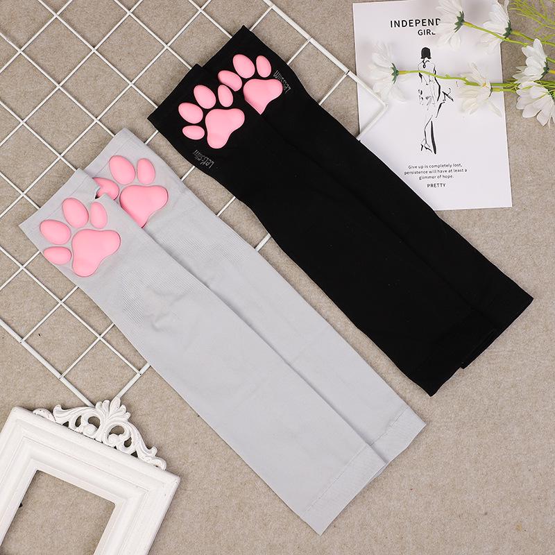 3D Cat Paw UV Protection Arm Sleeves: Women's Summer Cycling & Driving Gloves