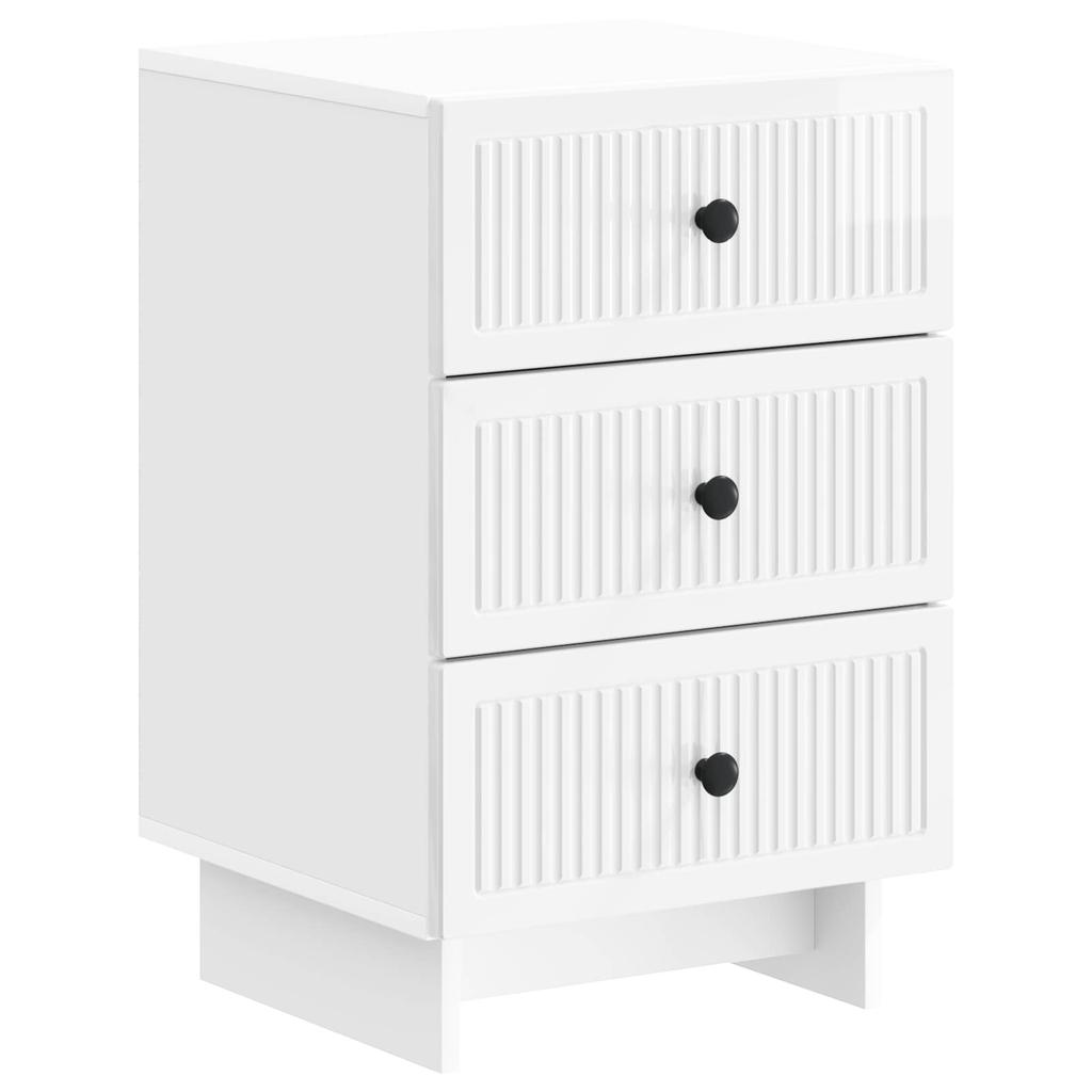 Nightstand High Gloss White 43 x 41 x 66.5 cm Particleboard