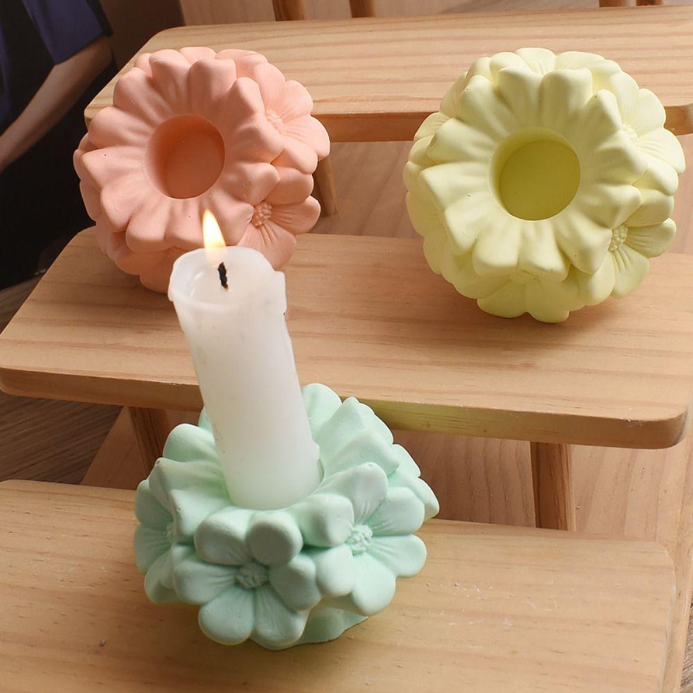 6-petal Sakura Candle Silicone Mold Creative Candle Holder Silicone Mold  Decoration Accessories