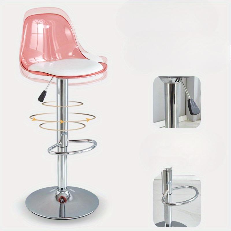 Acrylic Bar Chair Home High Stool Lift Chair Back Transparent Telescopic Front Desk Cashier Bar Stool Furniture