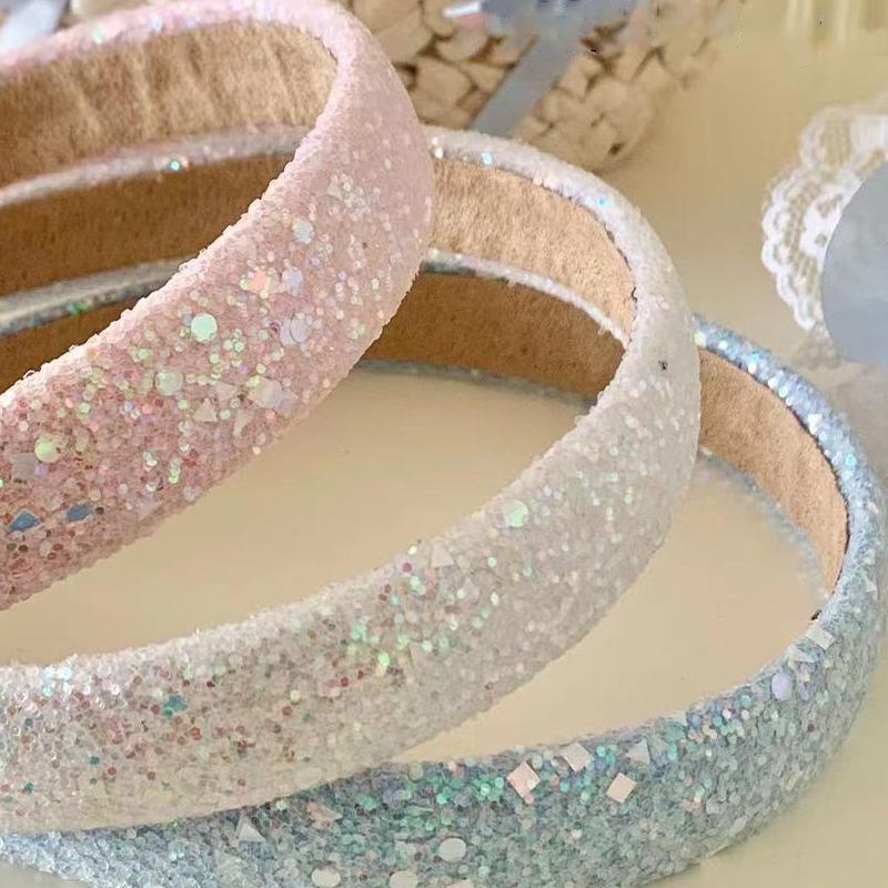 Protiskluzová čelenka s flitry Módní univerzální vlasové doplňky Gumičky do vlasů Dětské denní vlasové doplňky