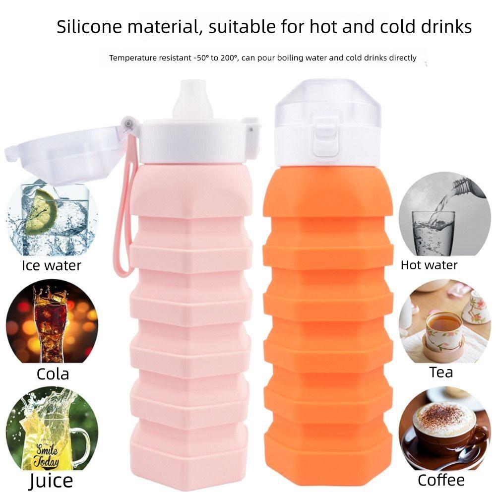 Retractable Collapsible Sport Bottle Large-capacity Foldable Drinking Cup  Hiking