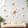 6Pcs/Set Bohemia Flower Wall Hanging Ornament Decoration Farmhouse Rustic Wooden Floral Wall Art Home Office Living Room Bedroom Wall Decoration