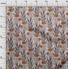 oneOone Cotton Flex Brown Fabric Floral Retro Dress Material Fabric Print Fabric By The Yard 40 Inch