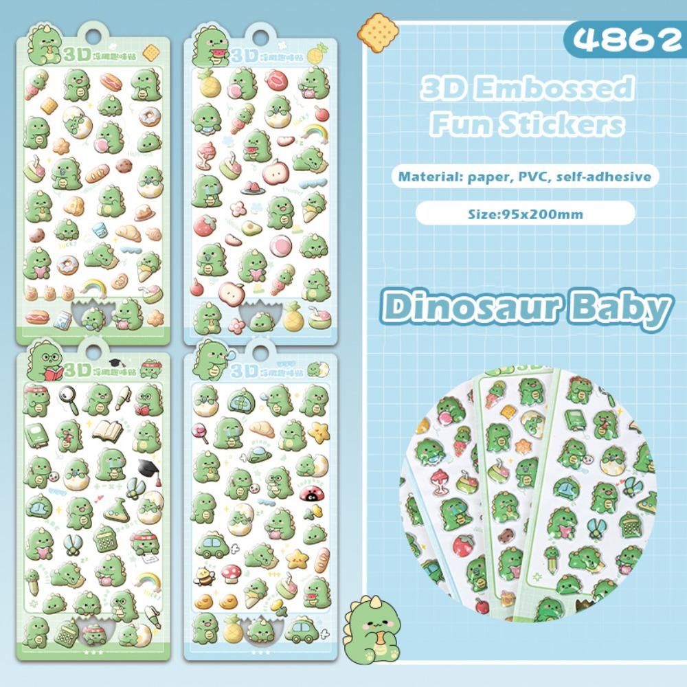 4pcs/Set Capybara 3D Drop Relief Sticker DIY Scrapbooking Journaling Crystal Stickers