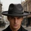 French Style Trilby Hat for Adult Male Christmas Formal Gathering Carnivals Derby Hat Winter Autumn Hat for Female