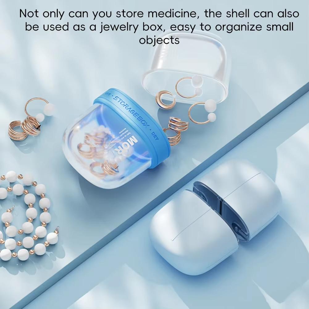 Portable Moisture-Proof Sealed Four-Compartment Pill Box For Safe Odorless And Individually Removable Pill Storage