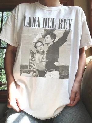 Letni T-shirt Oversize Unisex Lana Del Rey Ldr Żeglarstwo Opalony T-shirt Miękki T-shirt Koszulka Vintage Harajuku Casual Damski T-shirt Damski