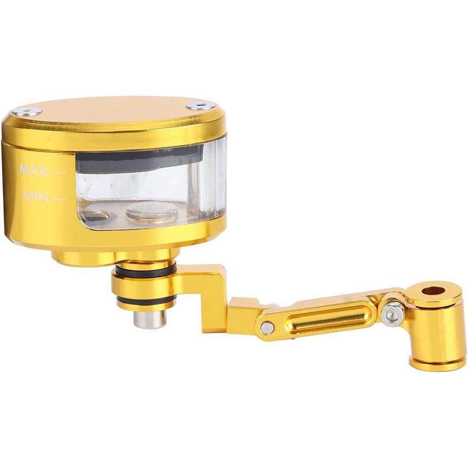 Qiilu Brake Oil Cup, Front Brake Fluid Reservoir CNC Aluminum Motorcycle Motorcbike Oil Cup Set Fit for ZX 6R 9R 10R(Gold)