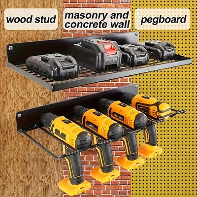2 Pcs  of Heavy-duty Power Tool Storage Box Wall-mounted - Garage Storage Rack Set for Drill Rod Rack Organization and Storage.
