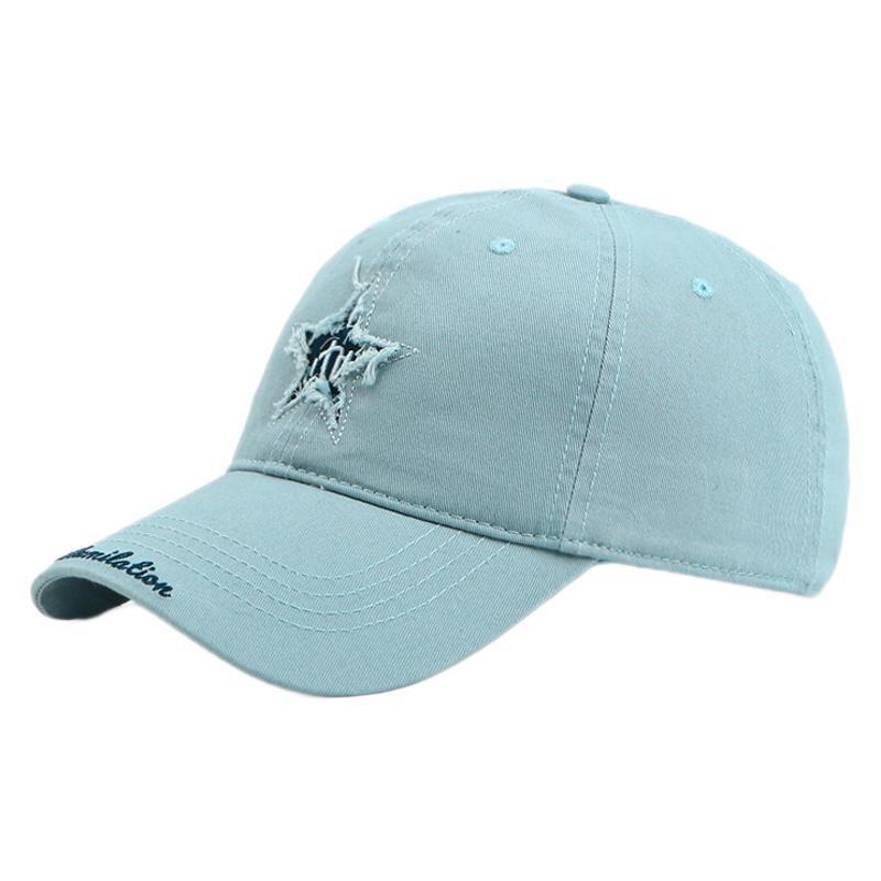 Vintage ripped pentagram embroidered baseball cap men's versatile cap outdoor casual sunscreen hat