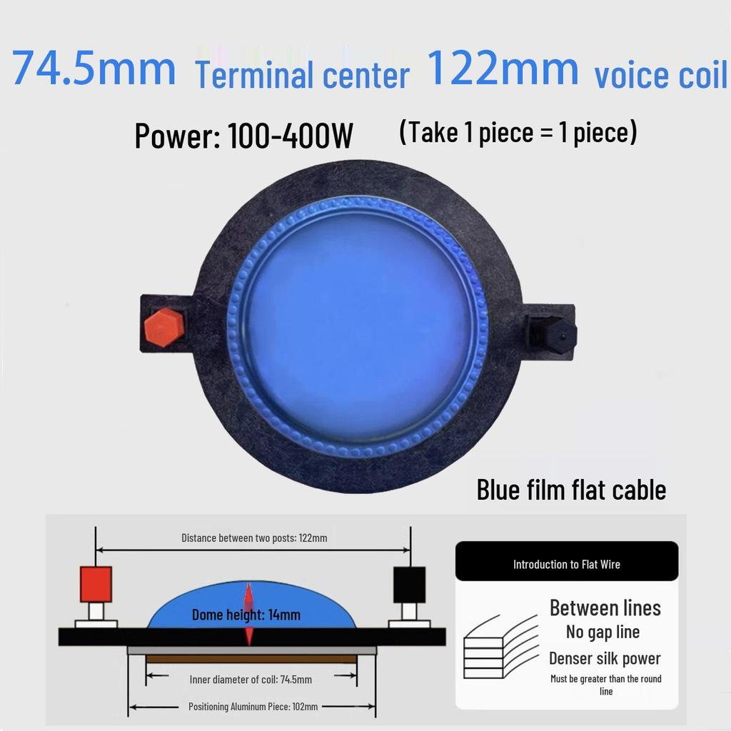 High-Frequency Speaker Voice Coil Diaphragm for 25-75 Core, Round Flat Wire Horn Repair