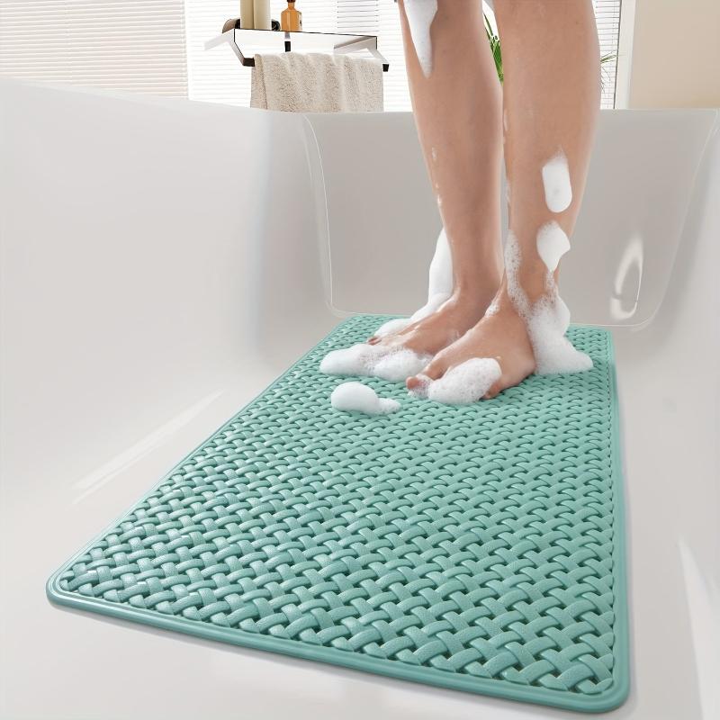 

Eco-Friendly Non-Slip Bath Mat for Shower Soft PVC Bathroom Floor Mat with Suction Cups Anti-Skid Toilet Bathtub Mat зелёный