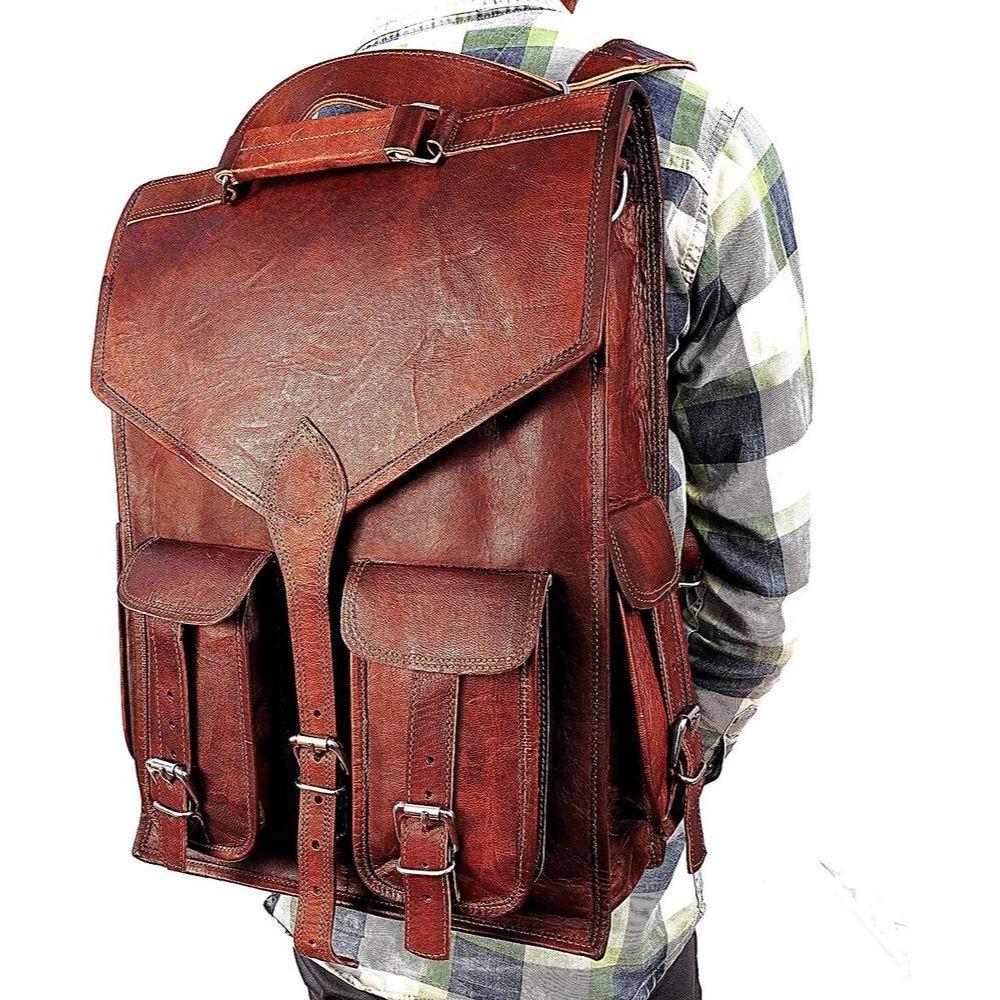 18-дюймовый кожаный рюкзак 2 в 1 для ноутбука — фото 4