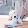 Anta Kids Wind Tunnel 2.0 Comfortable Shock Absorbing Durable Mid-Top Basketball Shoes Kids Basketball Shoes White Blue A312341115-1