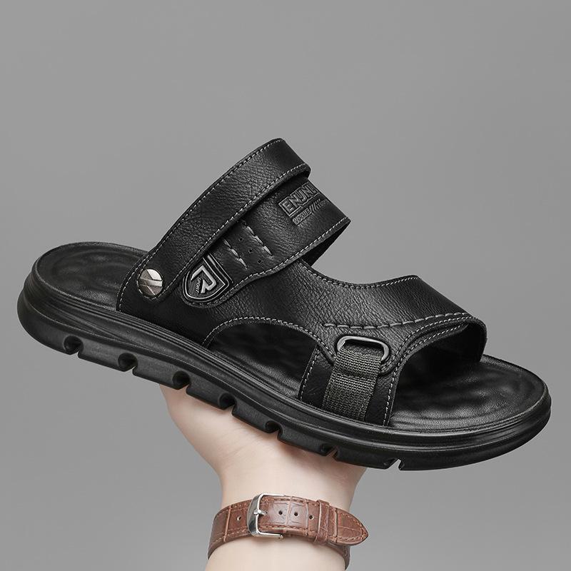 Sandals Men's 2025 Summer New Men's Simple Style Casual Wading Trend Soft Sole Dual-purpose Non-slip One-word Sandals