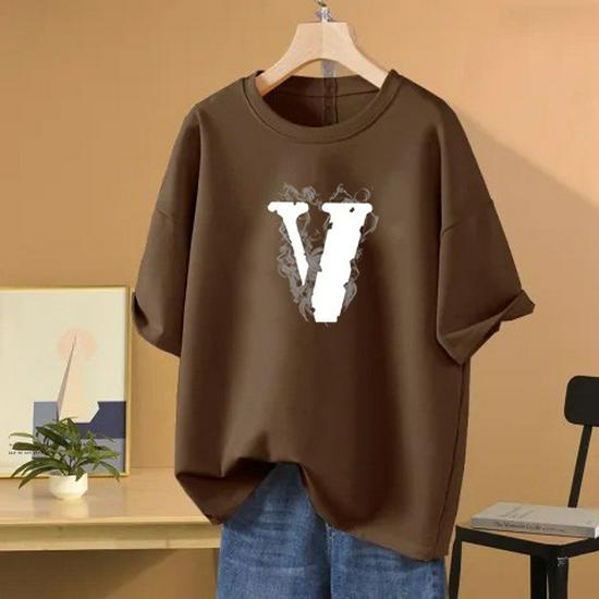 Oversized Dropped Shoulder White Letter Short Sleeve T-shirt for Women - Trendy Summer Fashion