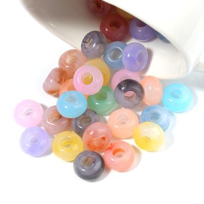 50Pcs 14X8mm Multicolor Acrylic Beads High Quality Large Hole Loose Spacer Beads For DIY Jewelry Bracelets Necklaces Accessories