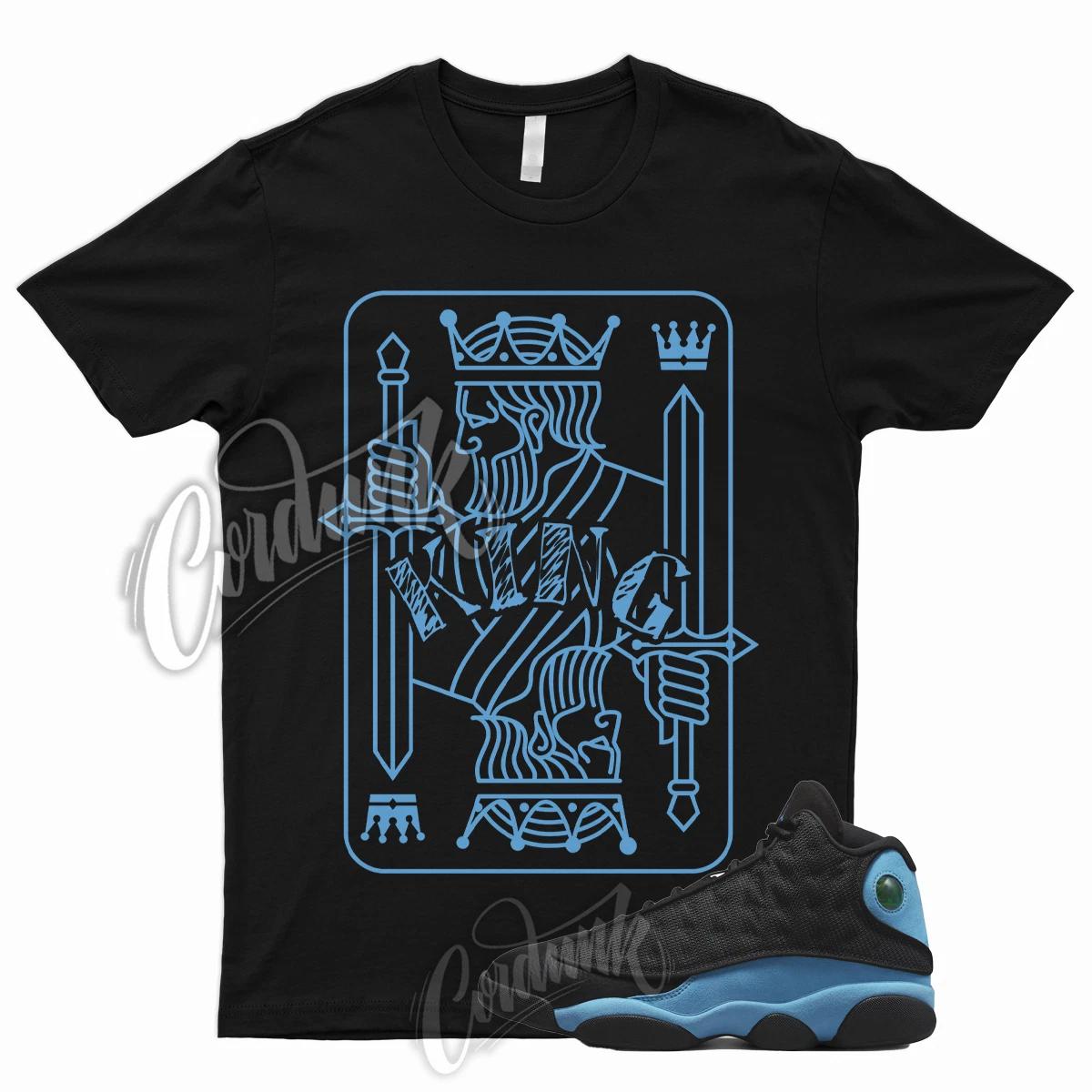 KING T for 13 University Blue UNC Black Powder Carolina Low Mid High T Shirt 6 3 130
