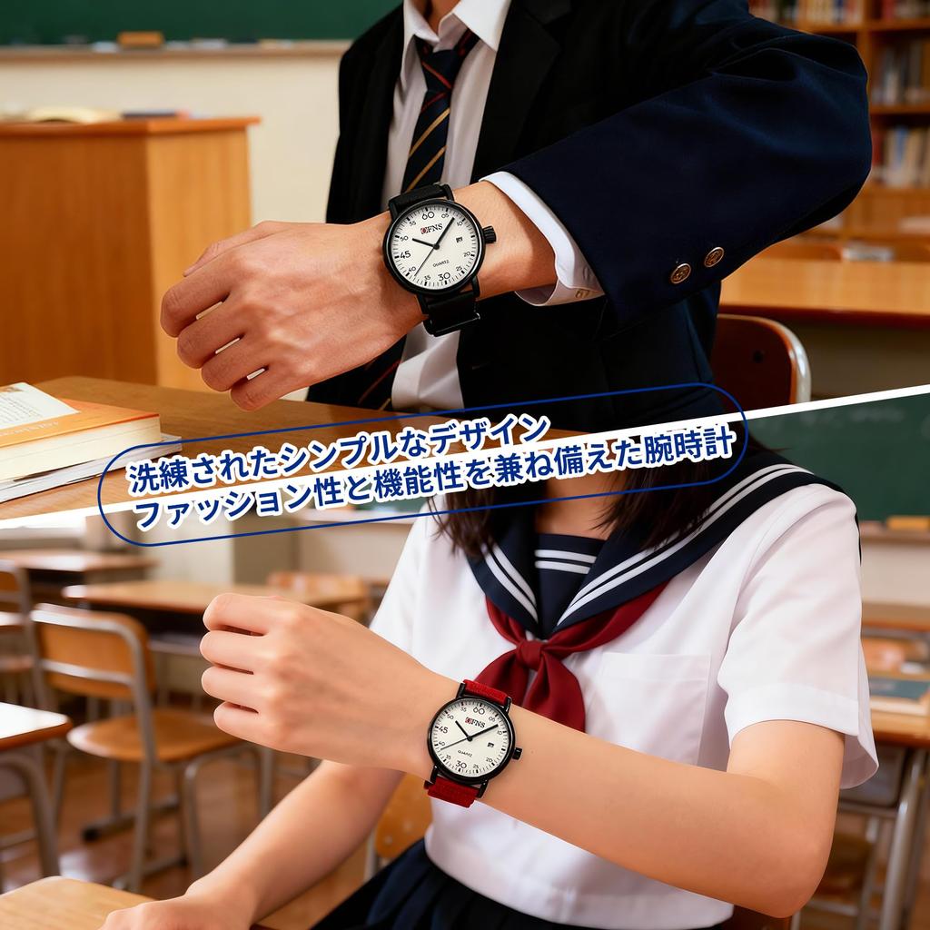 Anacend Simple Quartz Analog Watch with Date Display, 3 ATM Water Resistant, Cute, Stylish, Easy to Read, Popular for Work, Men, Women, High School