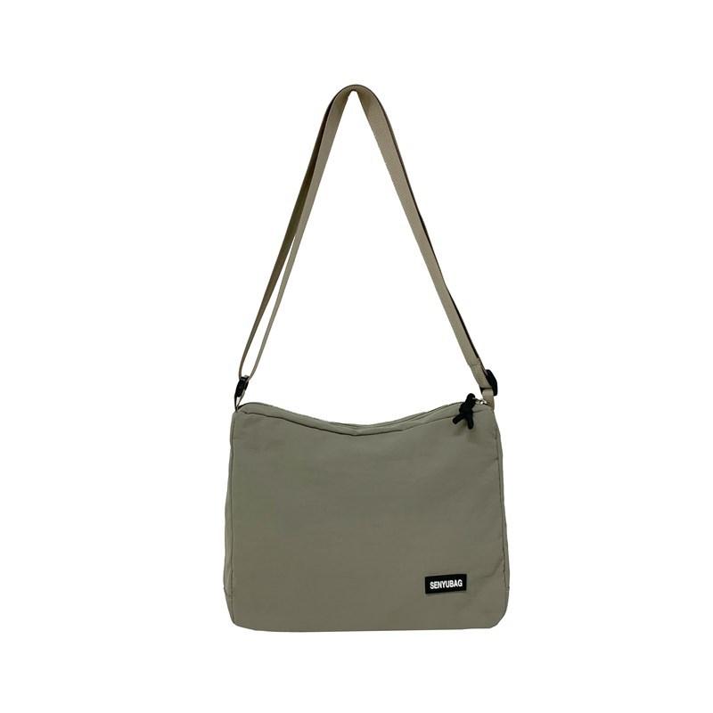 Canvas Bag Women'S Large-Capacity Simple Casual Versatile Commuter Messenger Bag Student Class Shoulder Bag
