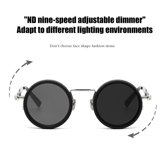 Round Sunglasses Black Finish ND Filters Polarized Lenses UV Protection Clarity Glasses Fashion Accessories