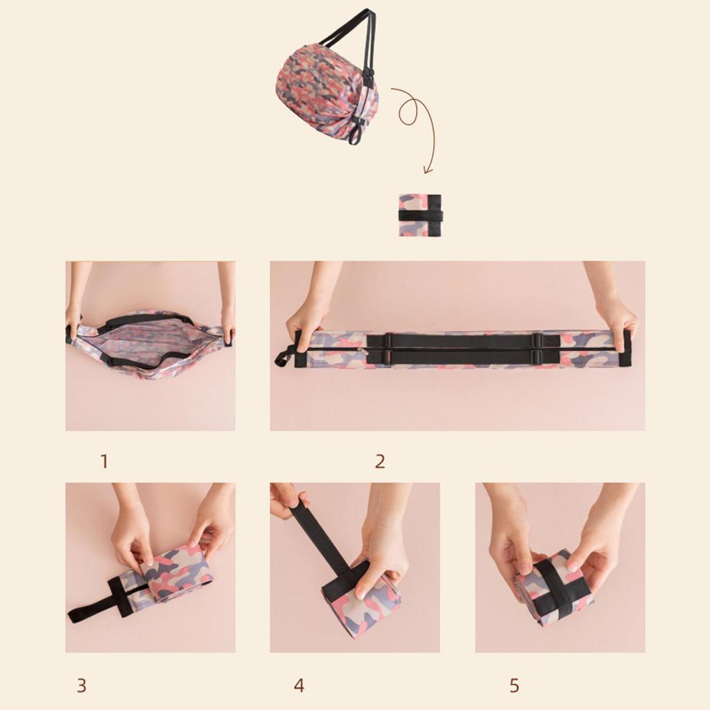 Foldable Grocery Storage Tote Adjustable Shoulder Strap Container Case Pouch Portable Reusable