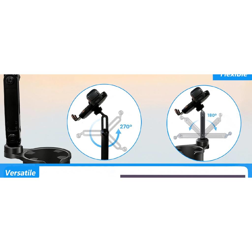 Cup Phone Holder for Car, 2 in 1 Height-Adjustable Dual Cell Phone Holders Car Cupholder Mount, Fit Large Bottle & All Cellphone