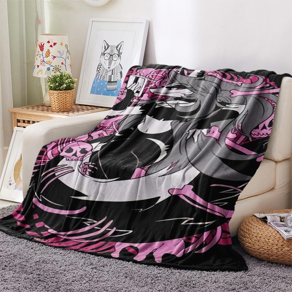 1PC Loona Print Flannel Blanket, High quality Comfortable for All Seasons, Home Decor, Warmth and Comfort, Perfect for Christmas Gifts 72