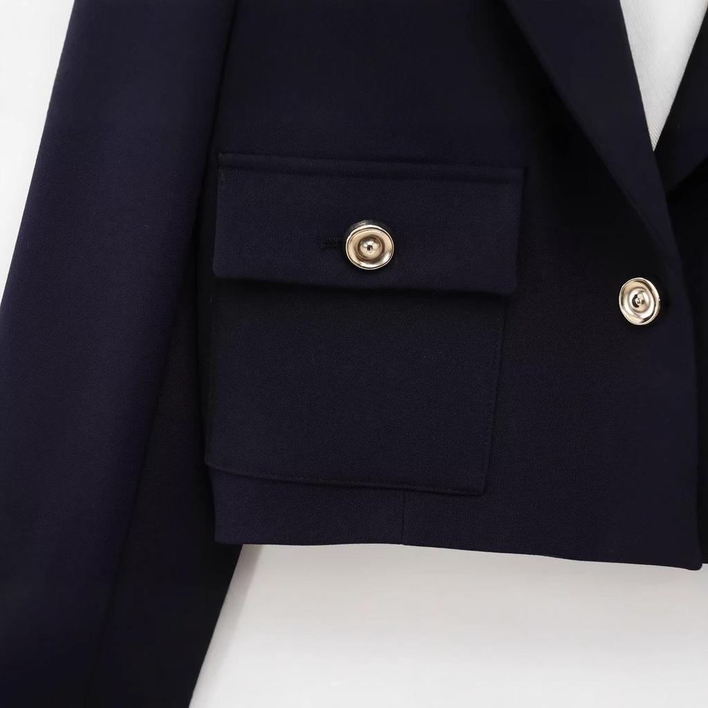 2025 Spring/Autumn Women's Shoulder Pad Slim-Fit Blazer