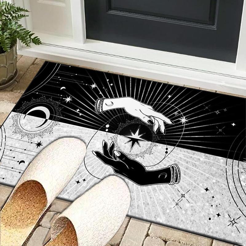 Golden Hamsa Symbol Office Rug Chair Mat, Entryway Carpet, Suitable for Front Door, Bedroom, Living Room, Desk, Holiday Gift