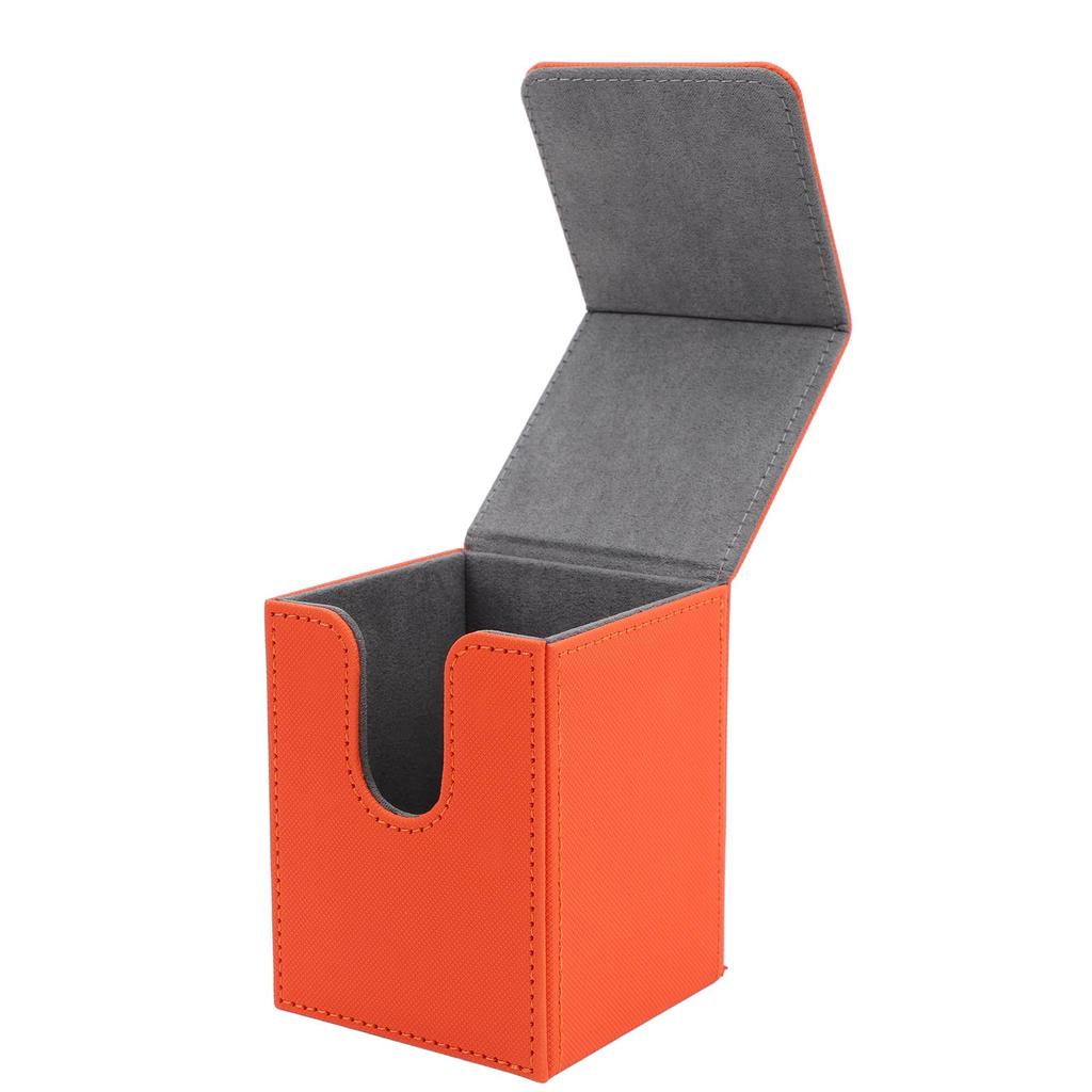 Magnetic Card Box Holds 100 Cards Scratch Resistant PU Leather Game Card Storage Case Vertical