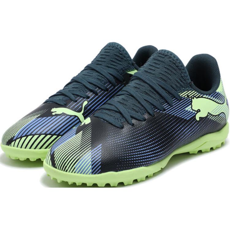 Puma Future 7 Play Comfortable Low-Top Kids Soccer Shoes Kids Soccer Shoes Black Purple Green 107950-03