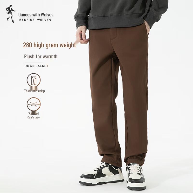 Yu Lang Gong Wu Men's Fleece Lined Thermal Casual Pants